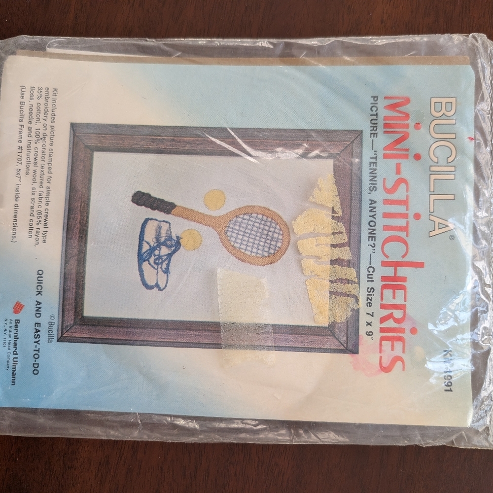 Bucilla Tennis Picture Frame Kit - Blue and Yellow